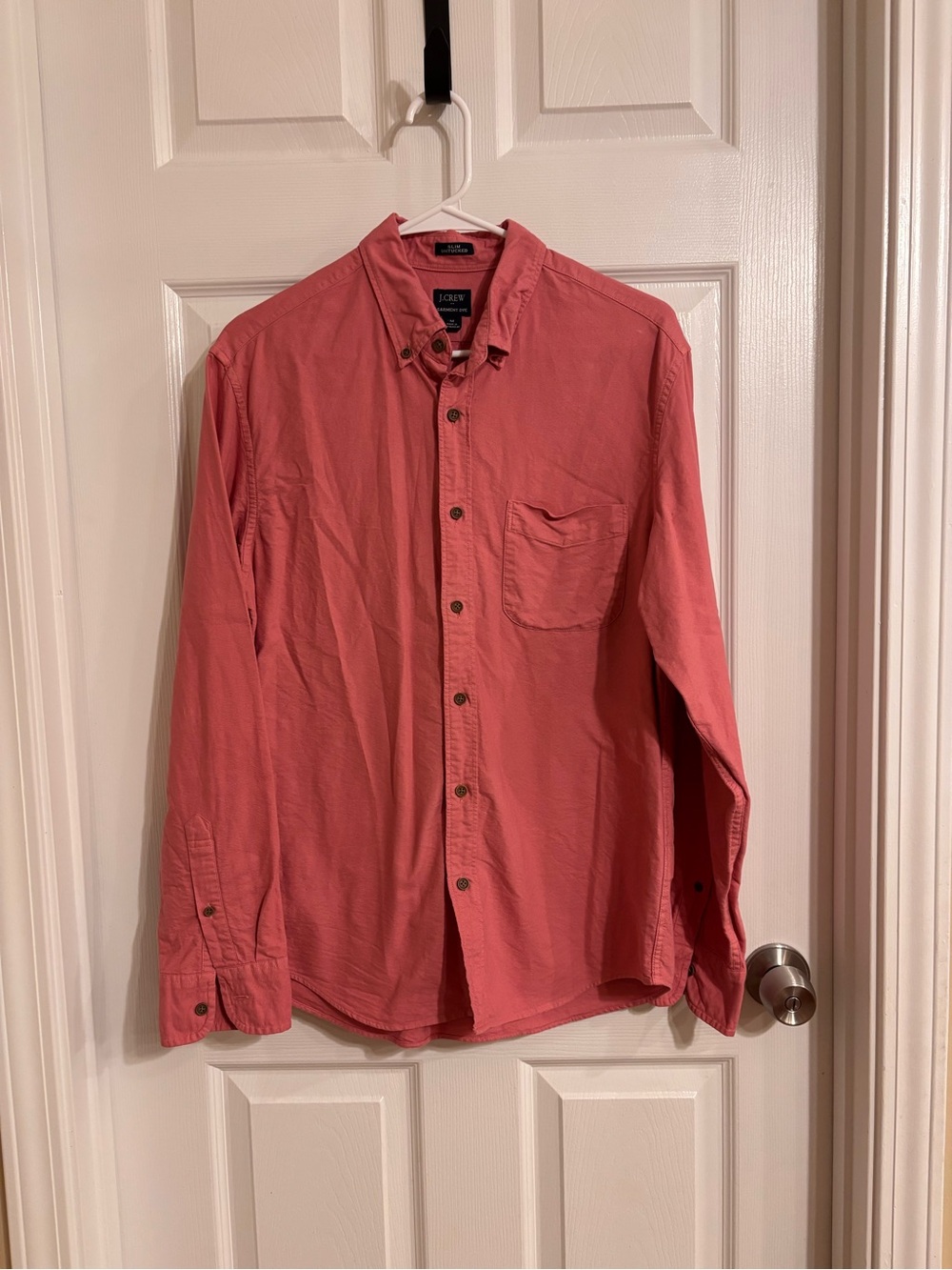 J. Crew Slim untucked Size M Men’s Long-Sleeve Button-Down Shirt - Coral Pink